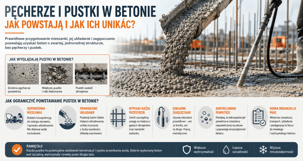 pęcherze i pustki w betonie